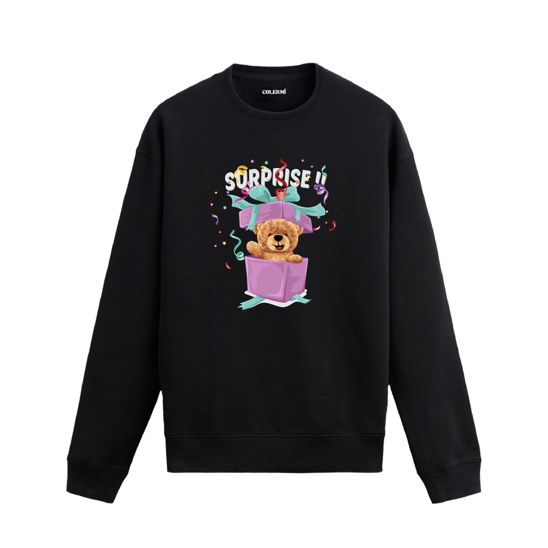 Ayıcık Baskılı Sweatshirt - Sürpriz Hediye Kutusu