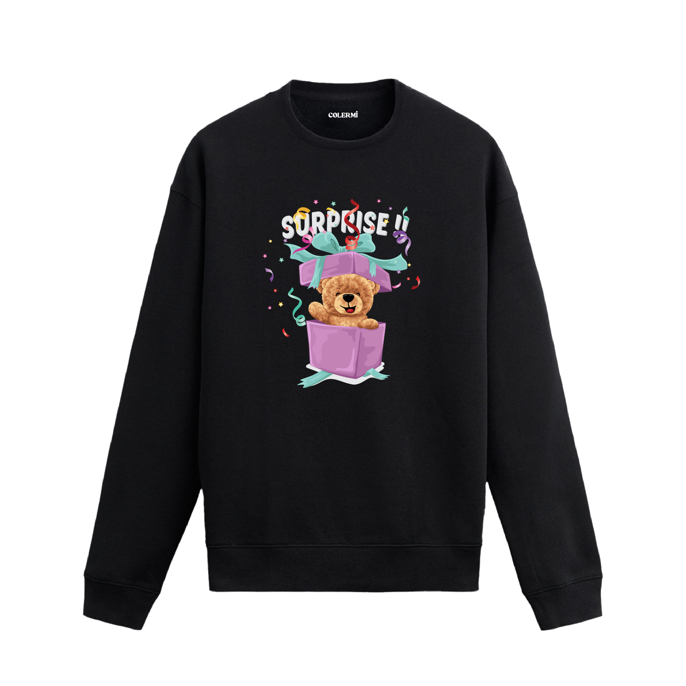 Ayıcık Baskılı Sweatshirt - Sürpriz Hediye Kutusu