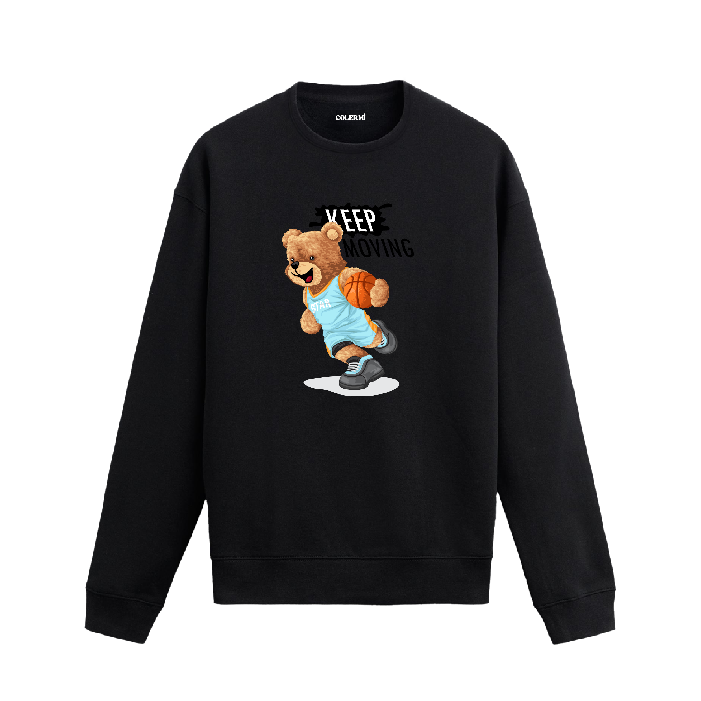Ayıcık Baskılı Sweatshirt - Basketbolcu
