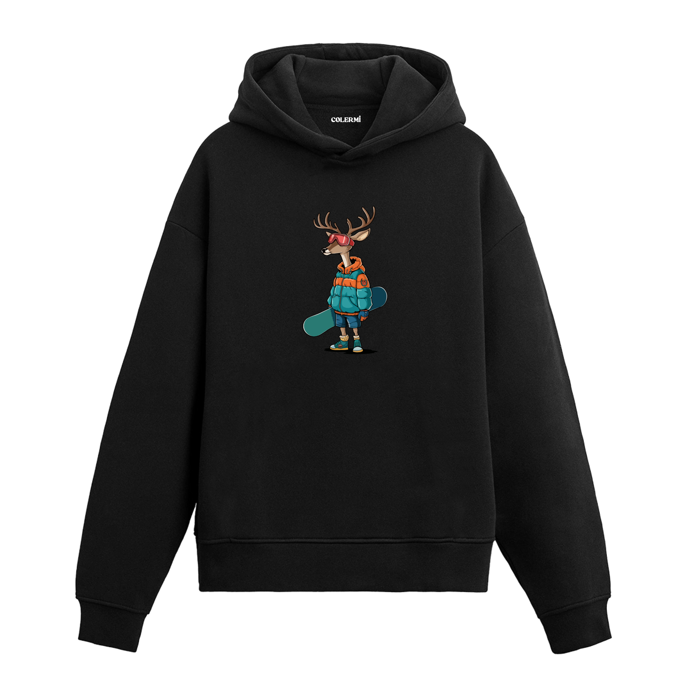 Snowboard Deer Hoodie