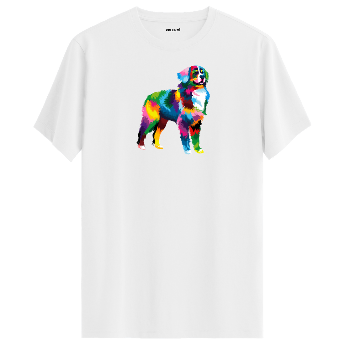 Vibrant Border Collie Tee – Artistic Dog Tee for Pet Lovers