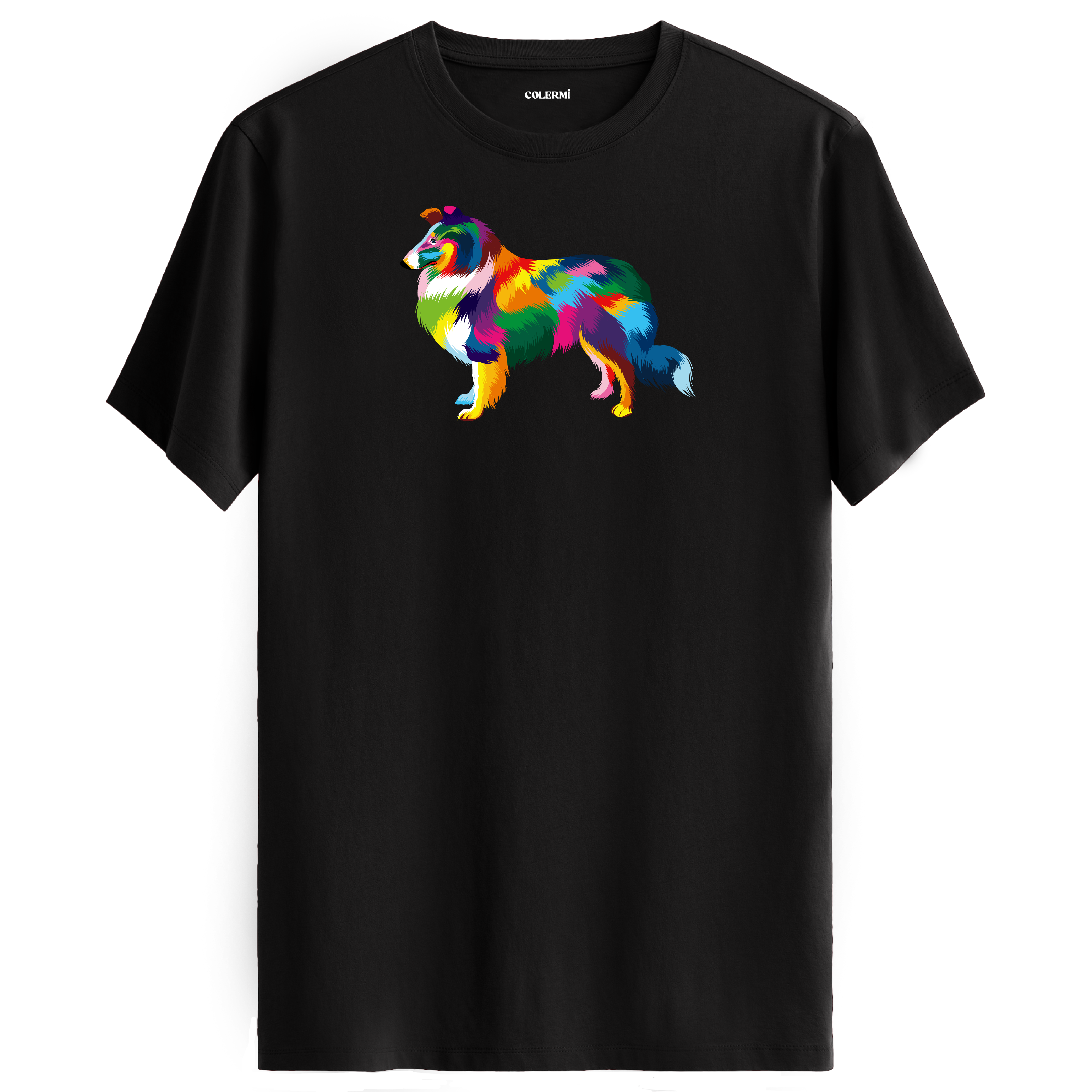 Elegant Collie Tee – Colorful Dog Art Shirt