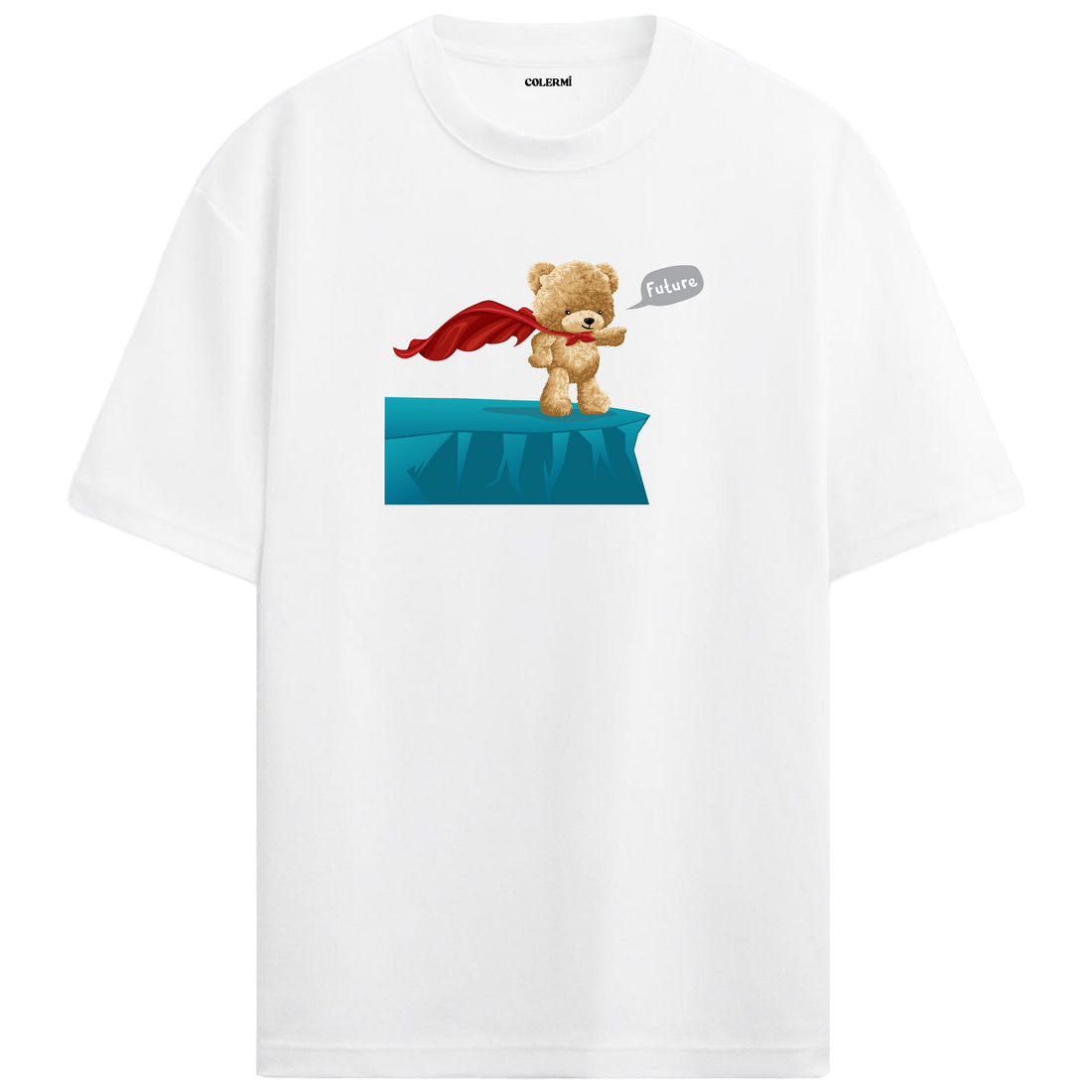 Bold Step into the Future Bear Oversized T-Shirt