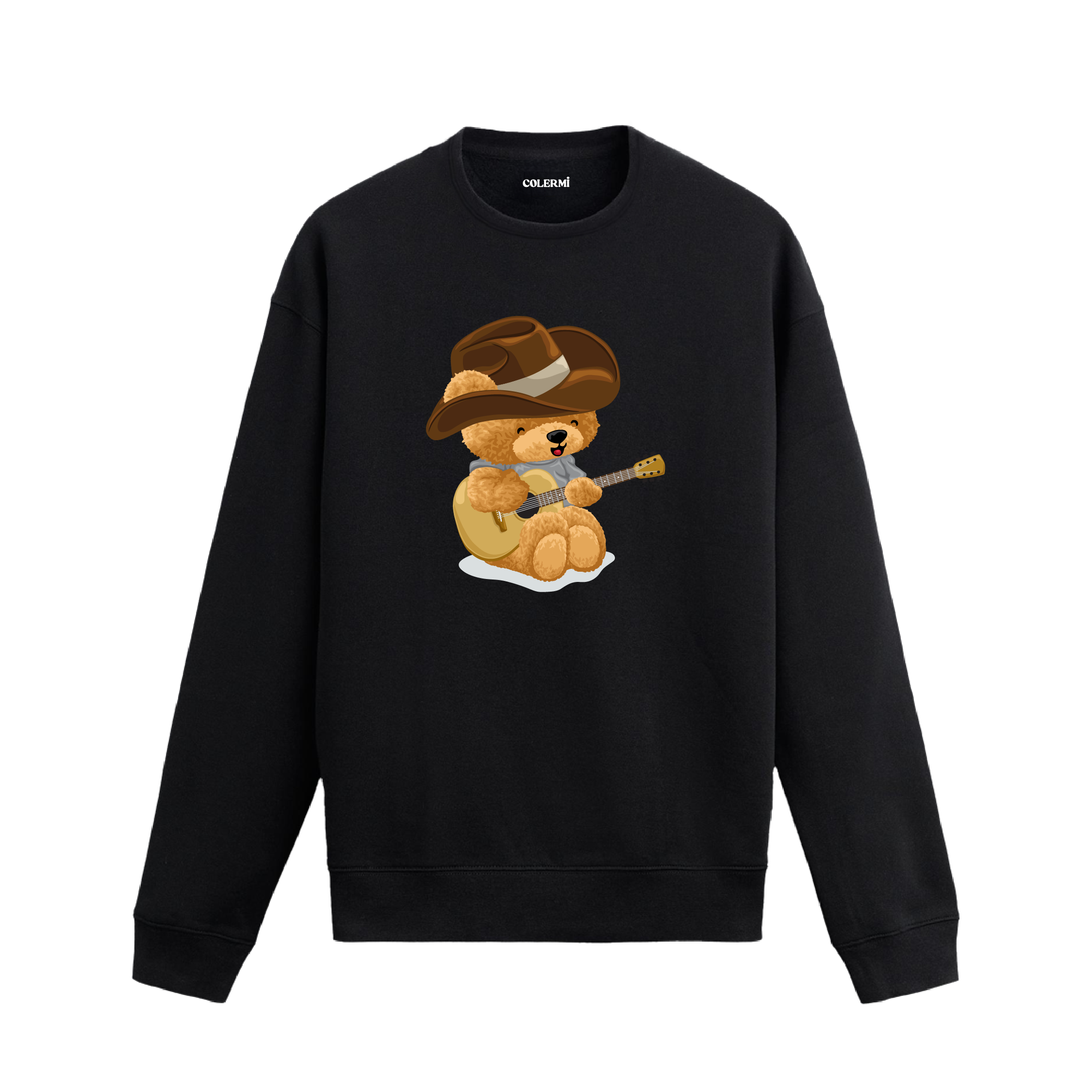 Ayıcık Baskılı Sweatshirt - Country Gitar Tasarım
