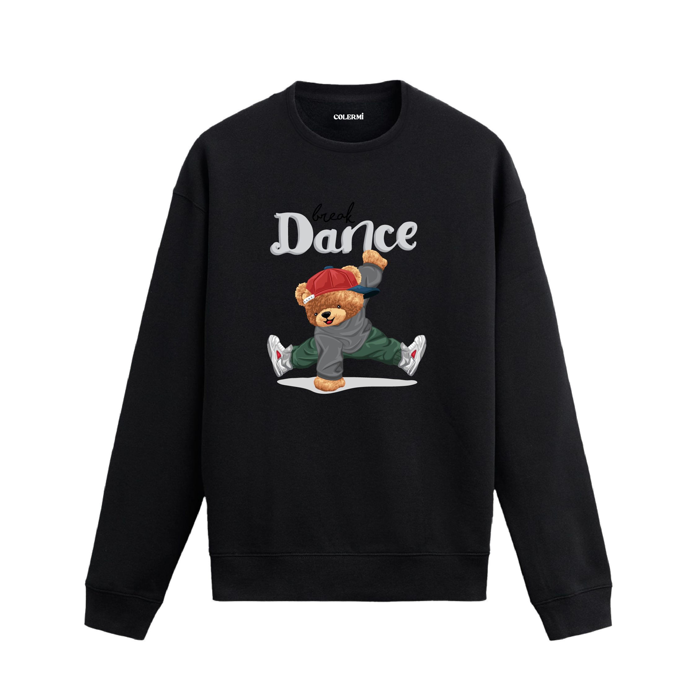 Ayıcık Baskılı Sweatshirt - Breakdance Sokak Stili