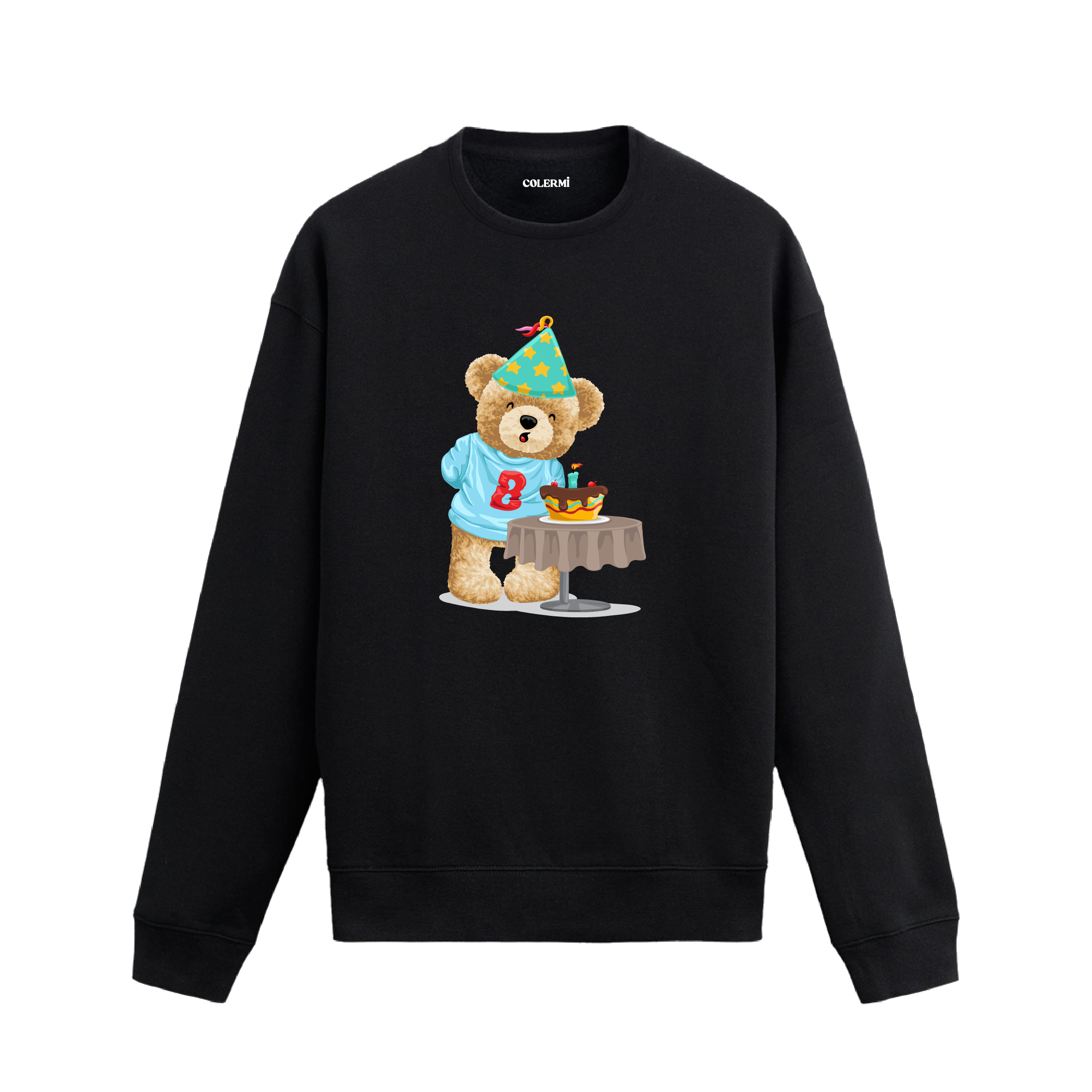 Ayıcık Baskılı Sweatshirt - Doğum Günü Konsept