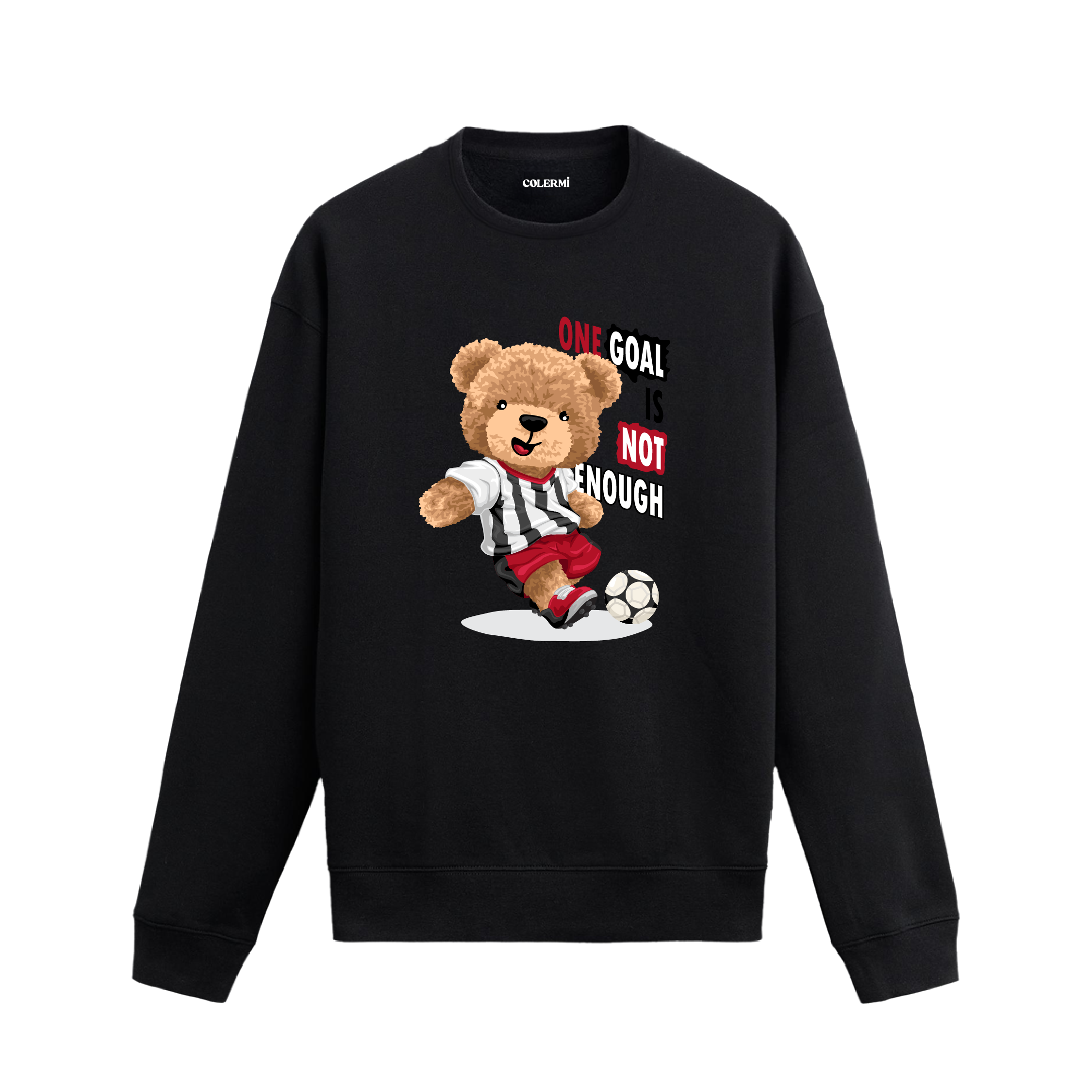 Ayıcık Baskılı Sweatshirt - Futbolcu One Goal
