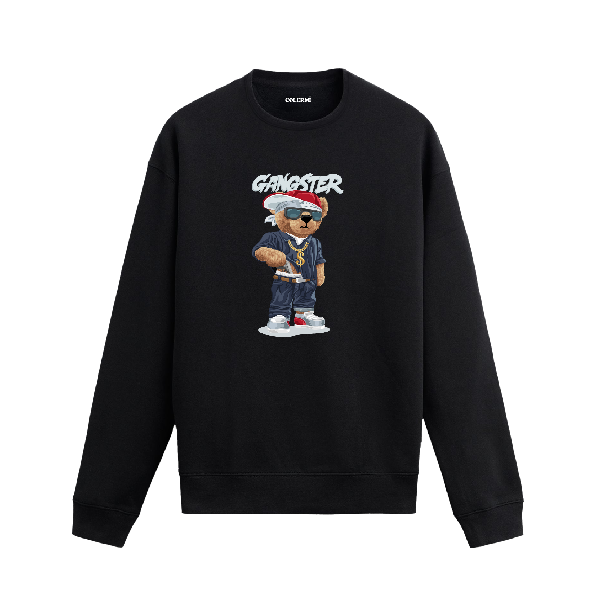 Ayıcık Baskılı Sweatshirt - Gangster Style Tasarım