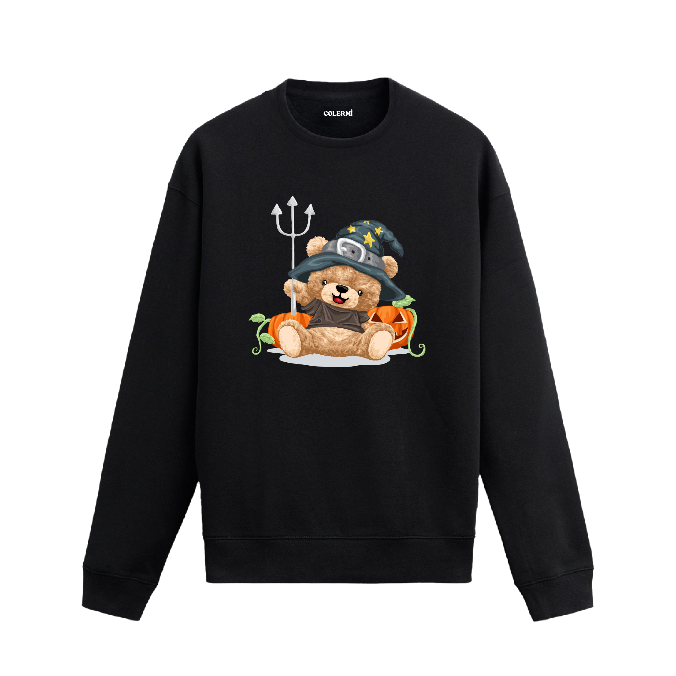 Cadılar Bayramı Ayıcık Baskılı Sweatshirt