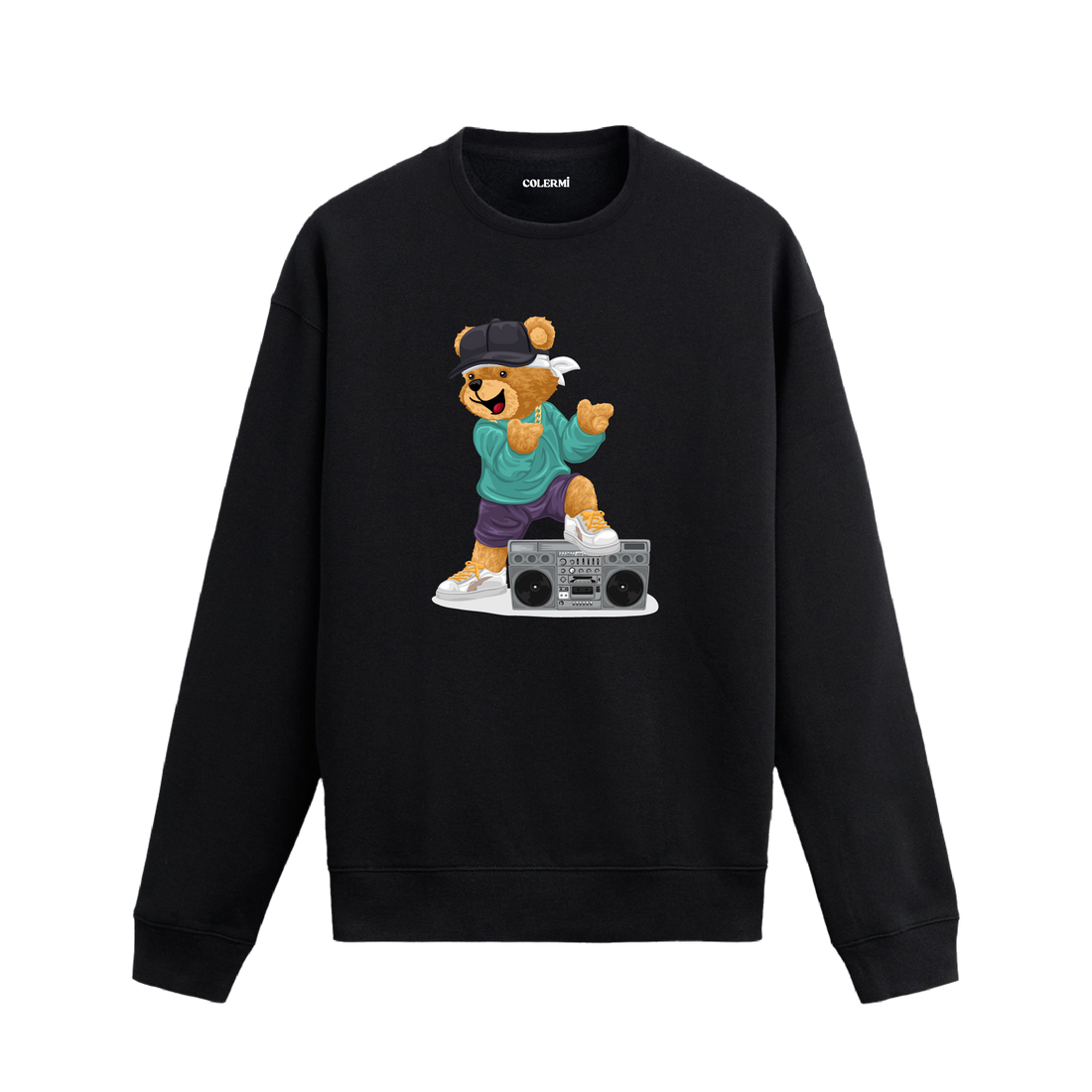 Ayıcık Baskılı Sweatshirt - Boombox Tasarım