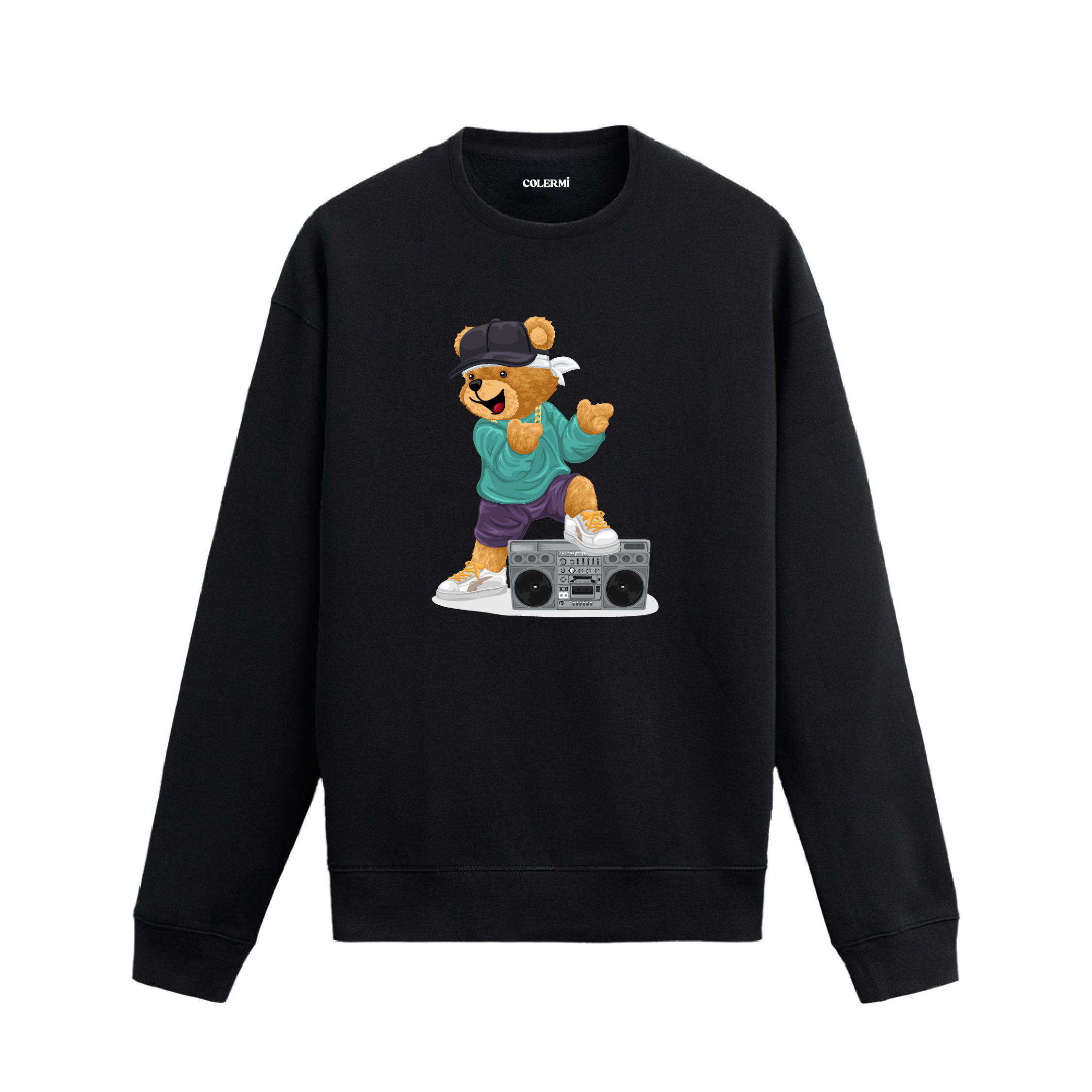 Ayıcık Baskılı Sweatshirt - Boombox Tasarım
