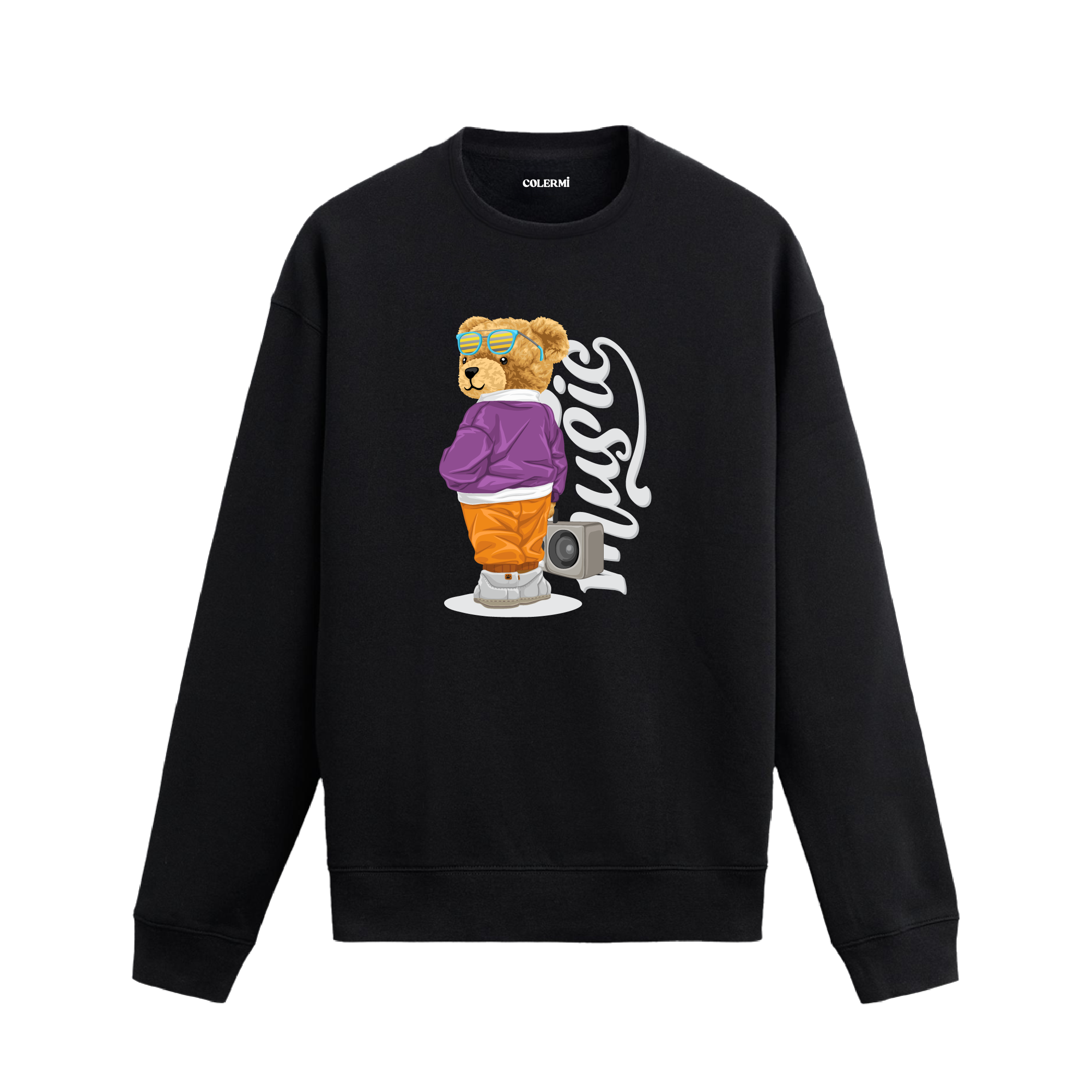 Ayıcık Baskılı Sweatshirt - Music Tasarım