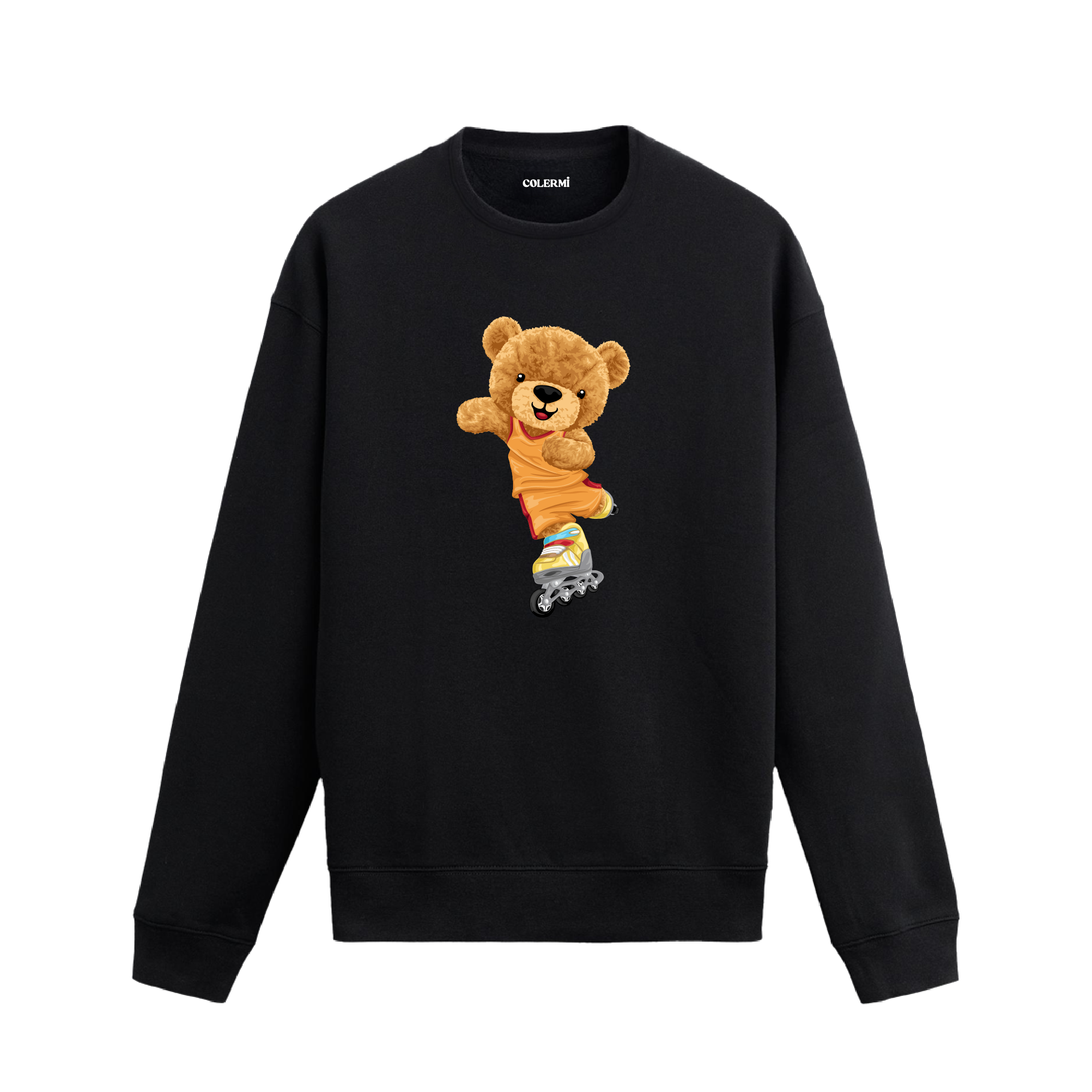 Ayıcık Baskılı Sweatshirt - Paten Kayma