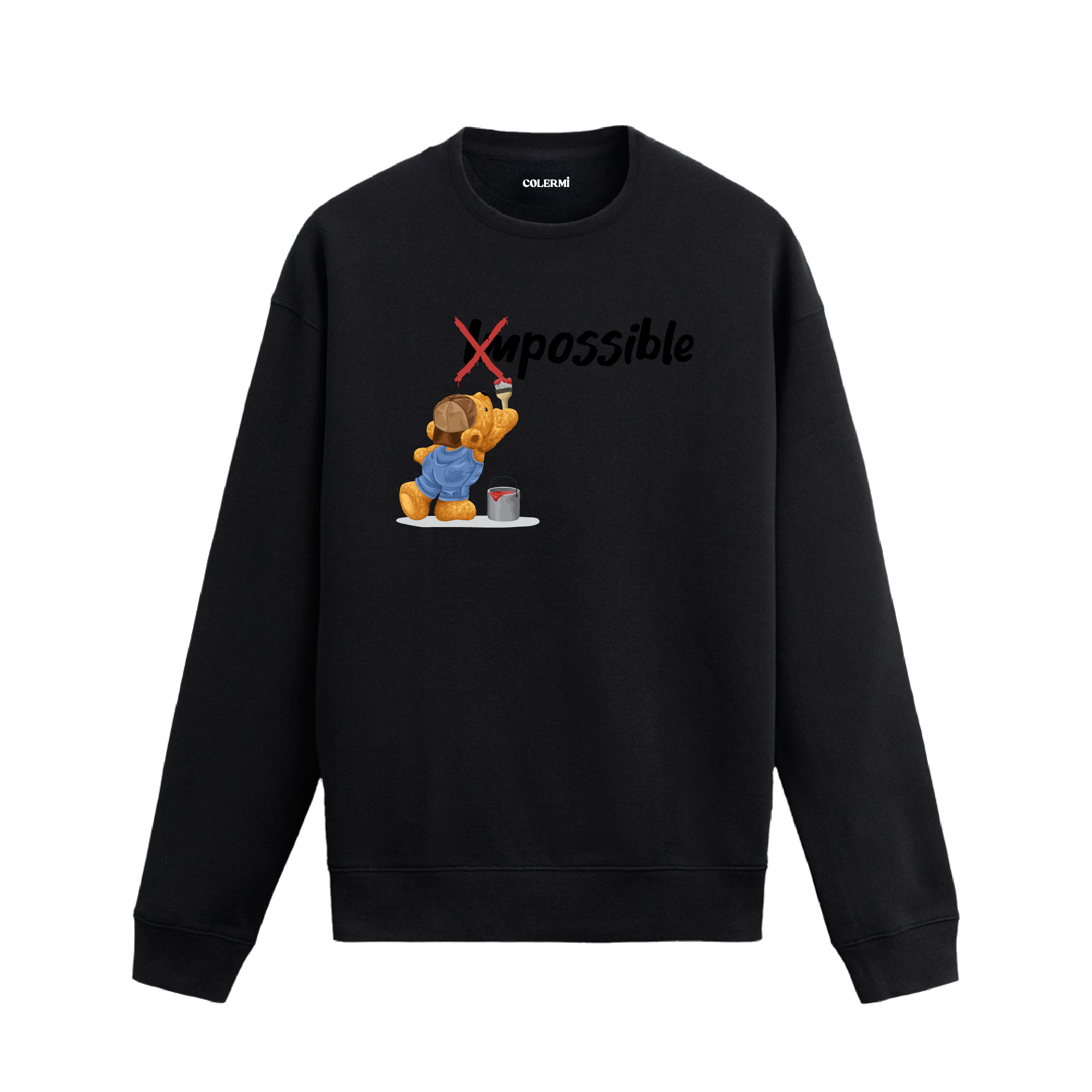 Ayıcık Baskılı Sweatshirt - Possible Motivasyon