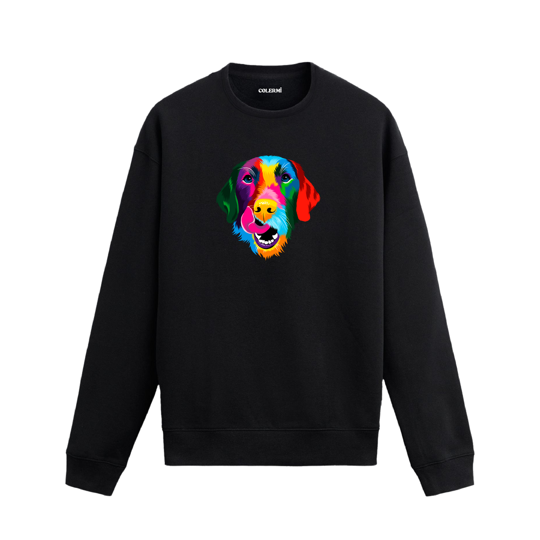 Pop Art Labrador Köpek Baskılı Sweatshirt - Renkli Tasarım