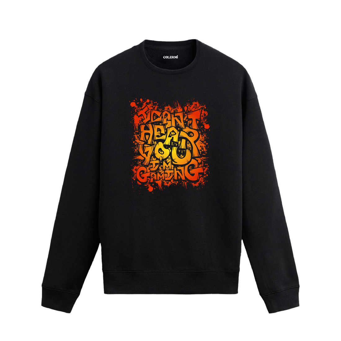 Gaming temalı “Oyun Modundayım” yazı baskılı retro sweatshirt.