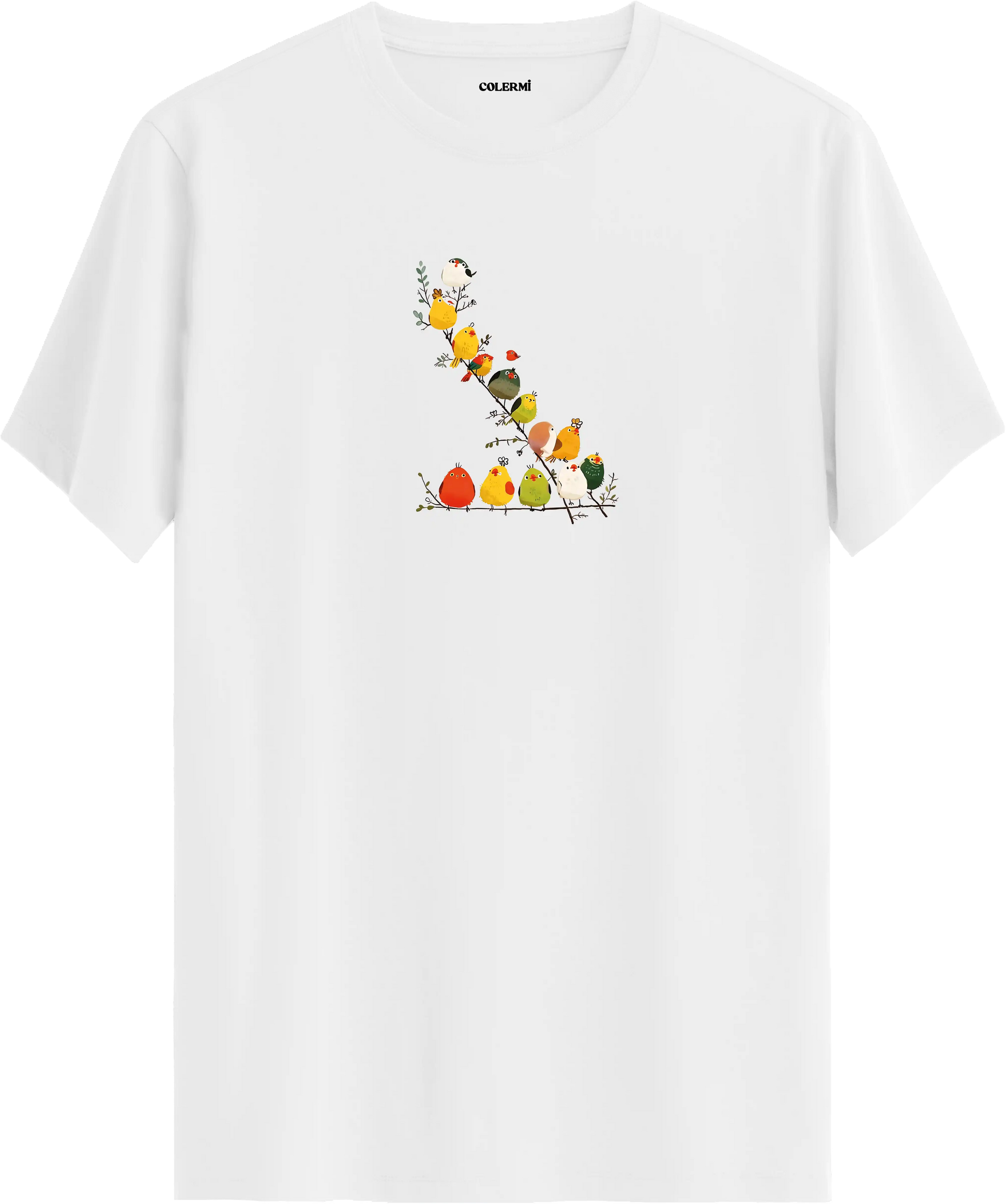Colorful Kuş Baskılı Tişört görsel 3 | Colermi