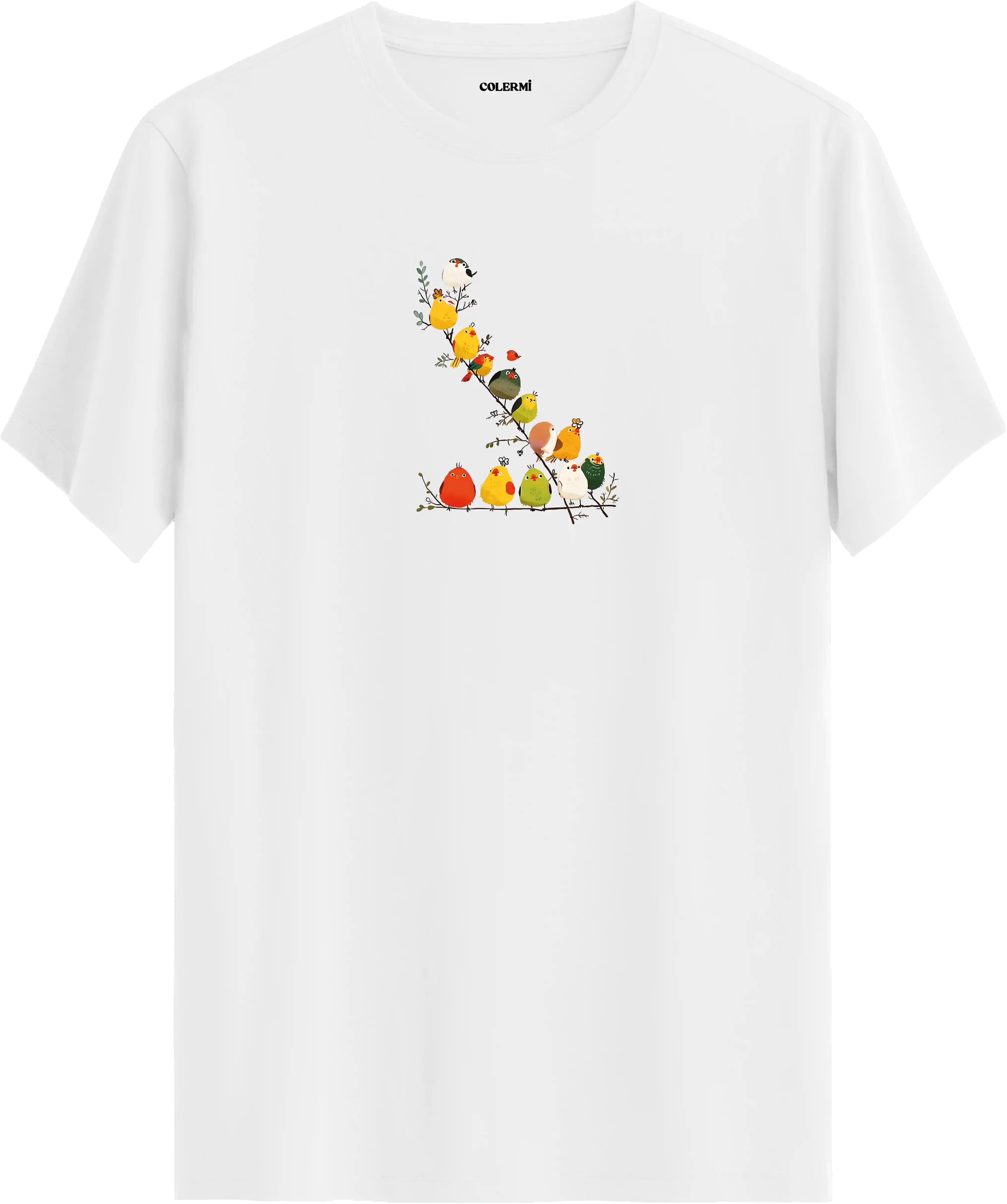 Colorful Kuş Baskılı Tişört görsel 3 | Colermi