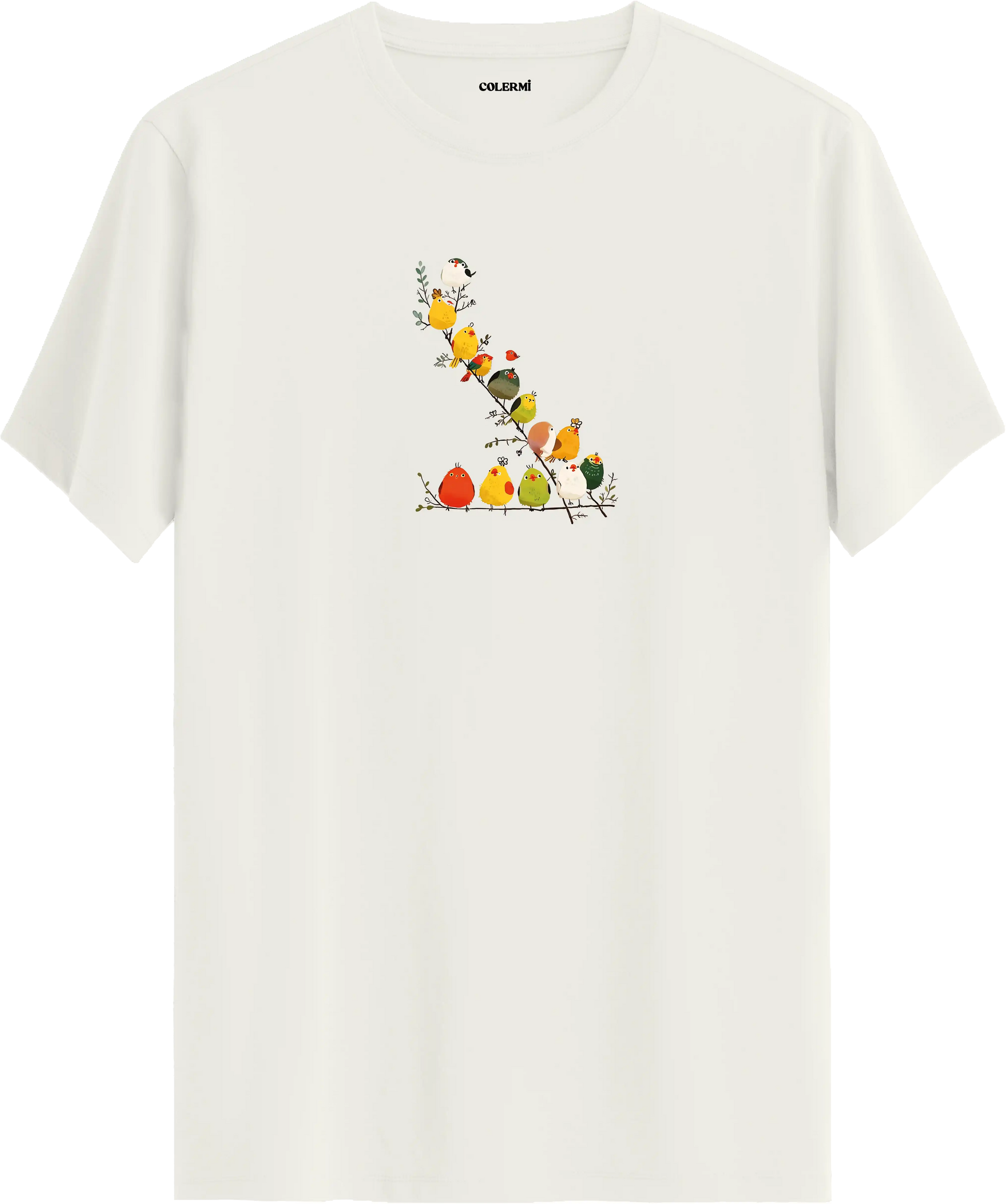 Colorful Kuş Baskılı Tişört | Colermi