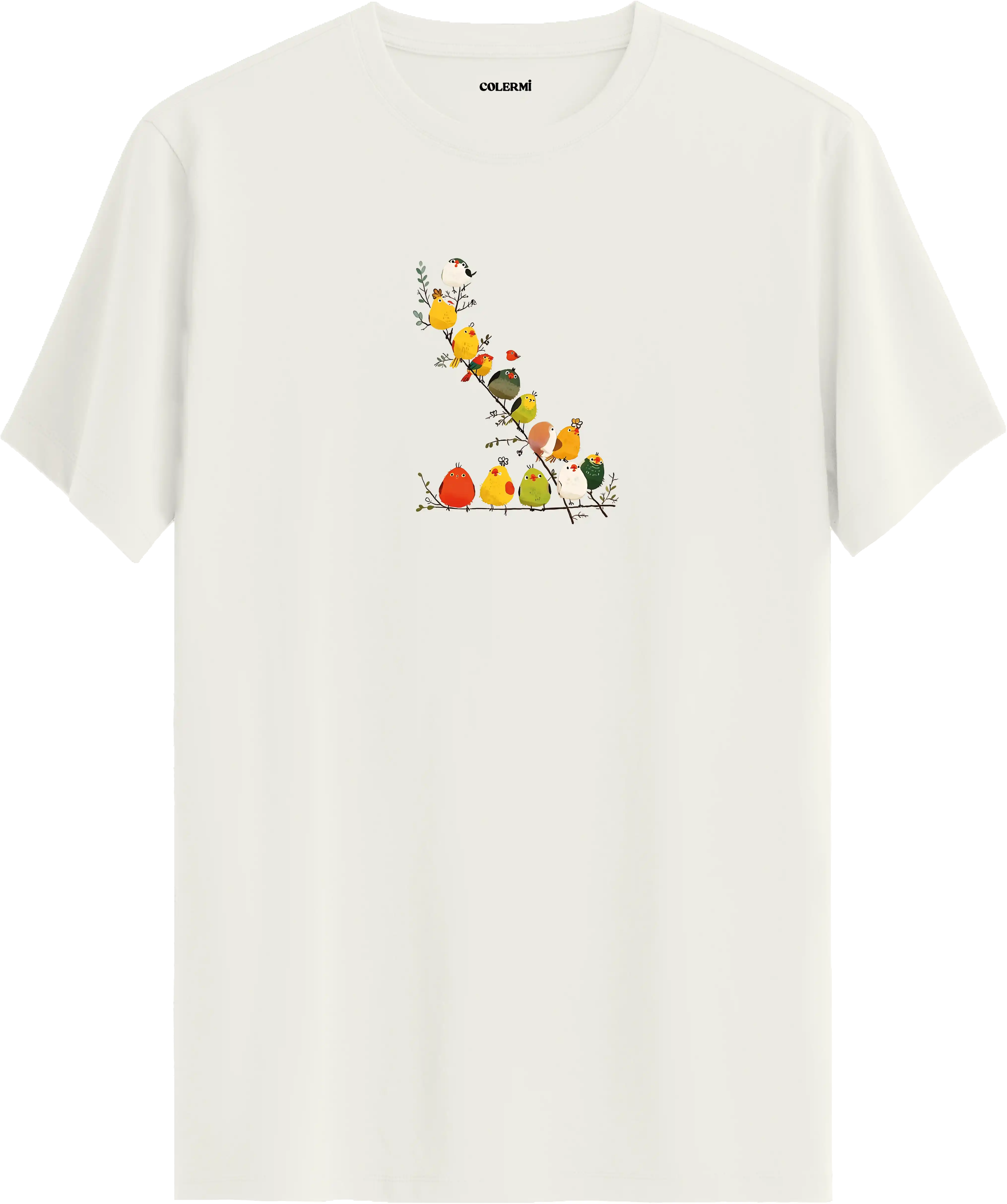Colorful Kuş Baskılı Tişört | Colermi