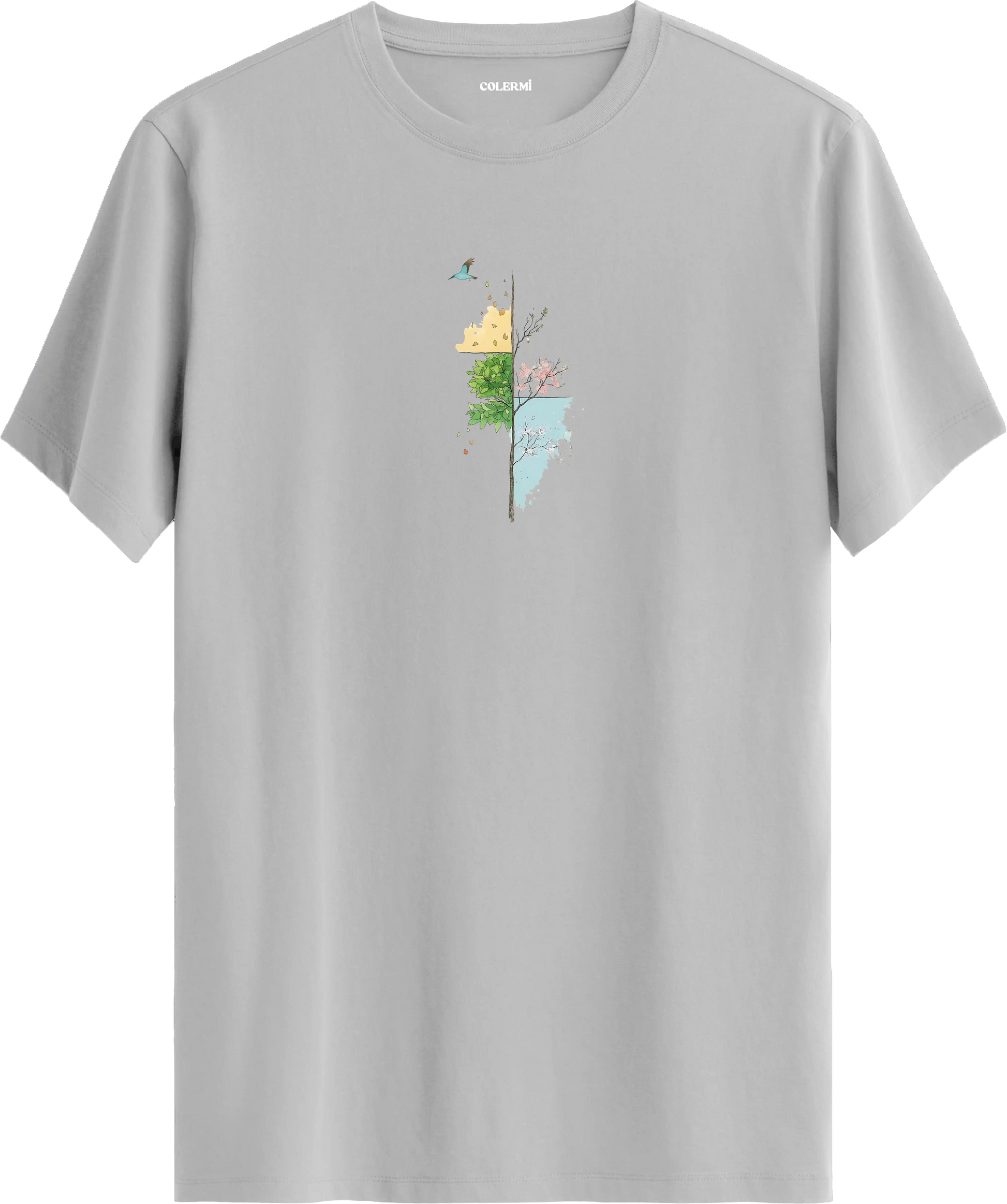 Four Seasons Tree Baskılı Tişört görsel 5 | Colermi