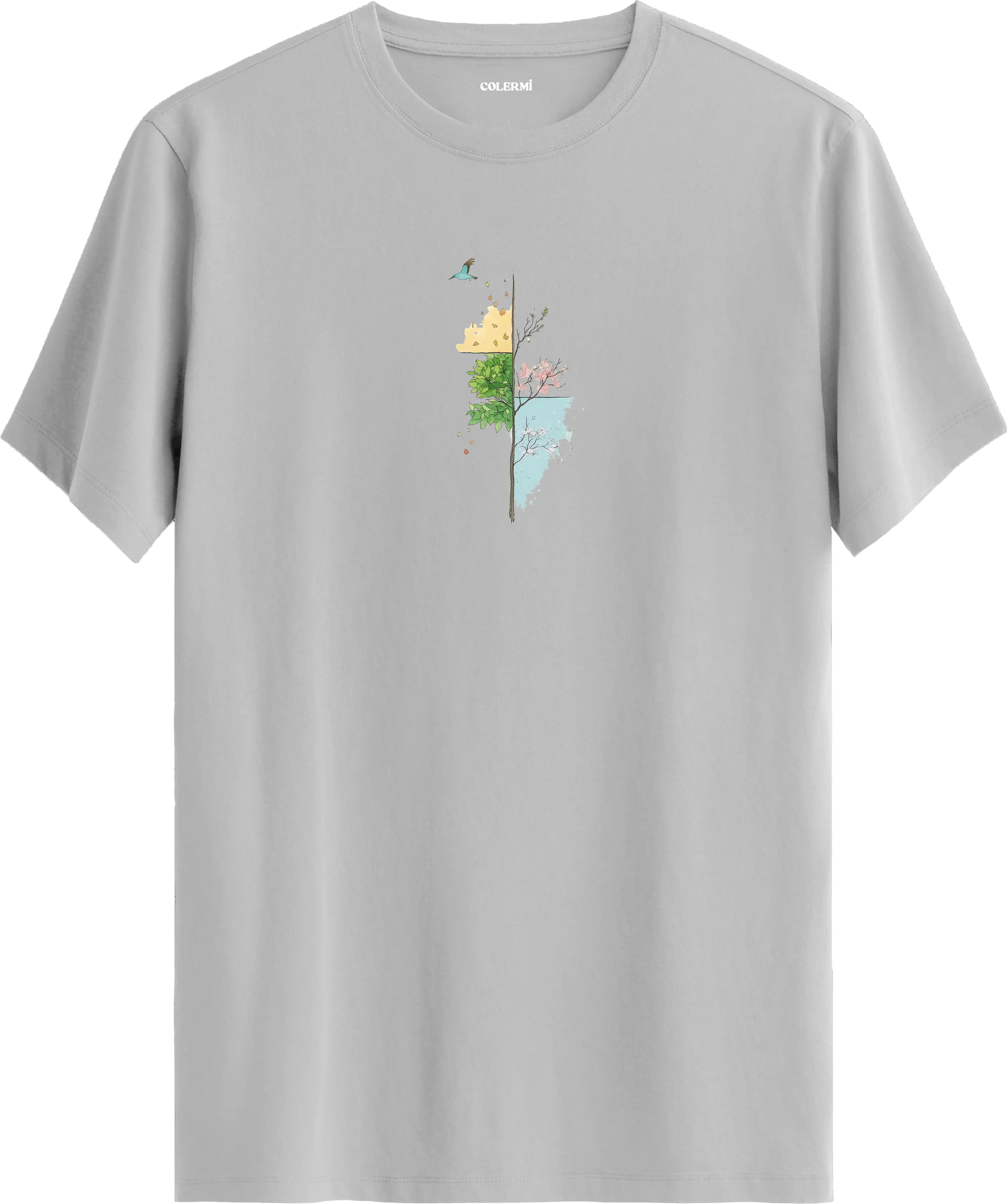 Four Seasons Tree Baskılı Tişört görsel 5 | Colermi