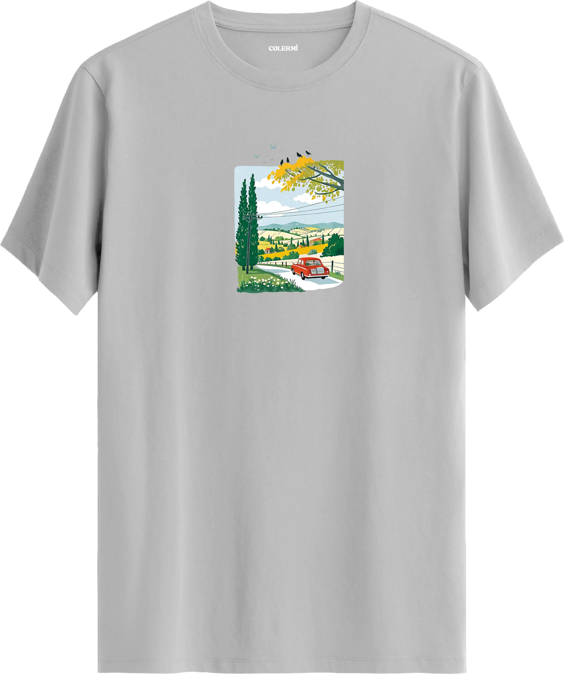 Countryside Road Trip Baskılı Tişört görsel 5 | Colermi