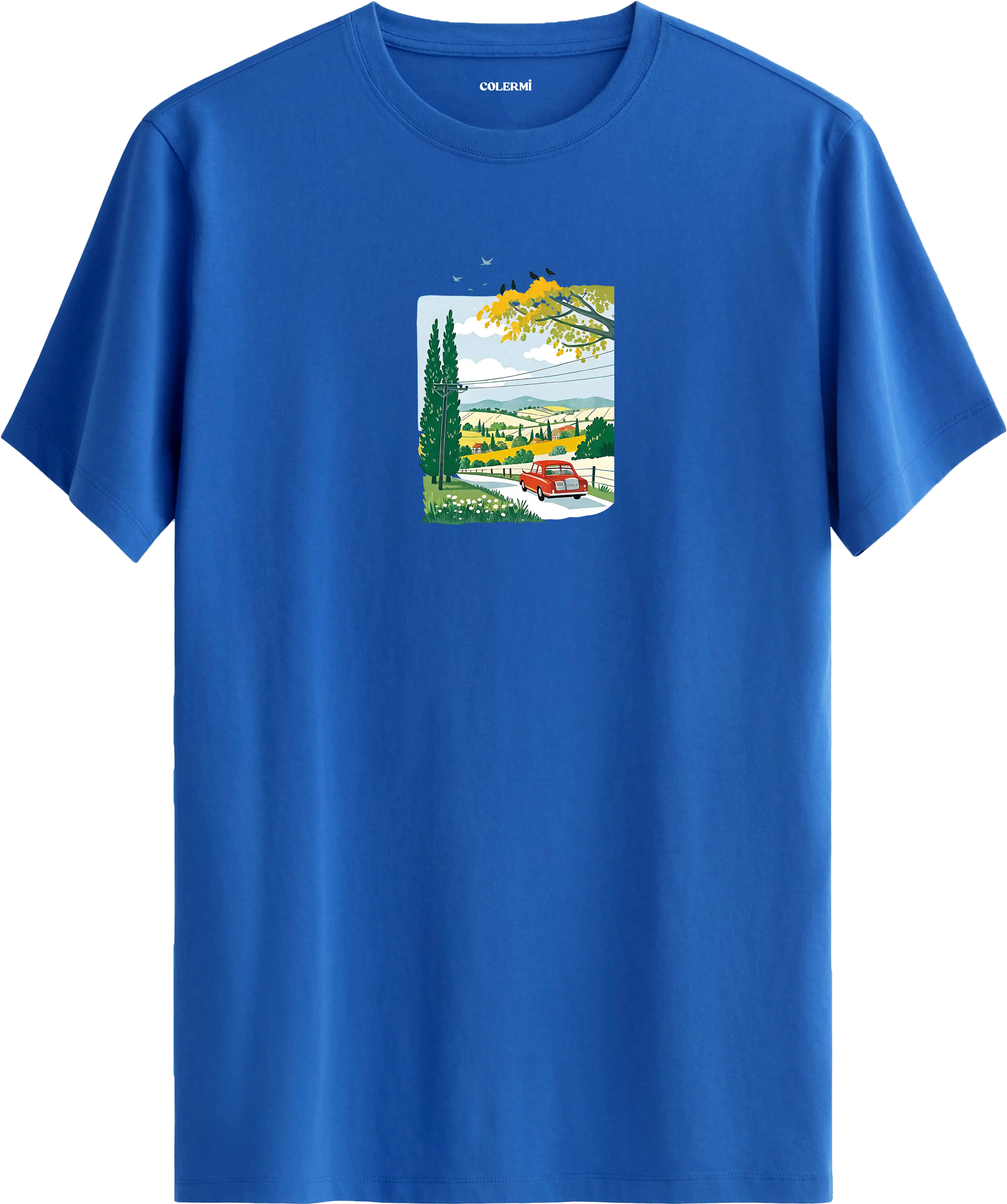 Countryside Road Trip Baskılı Tişört görsel 8 | Colermi