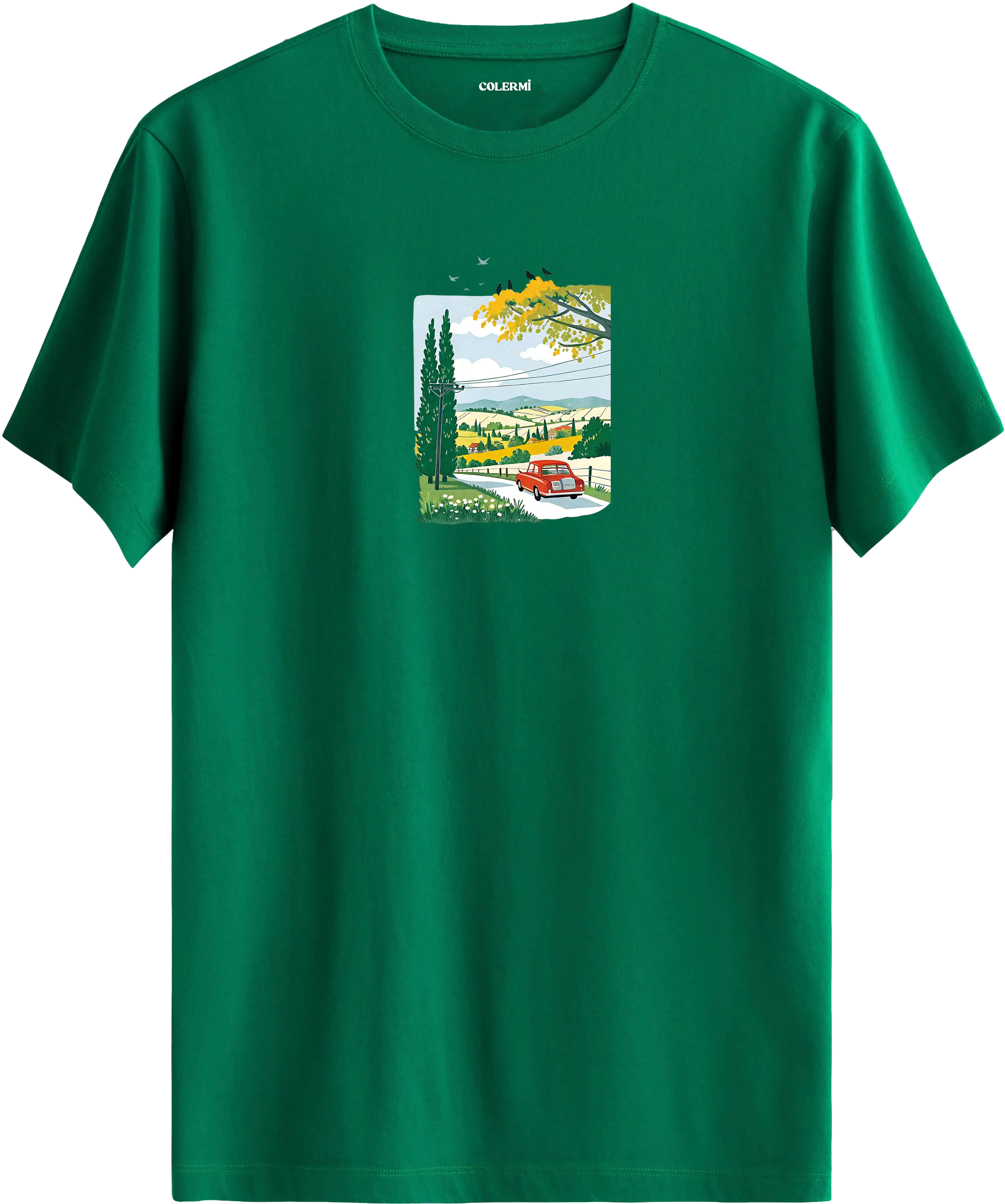Countryside Road Trip Baskılı Tişört görsel 10 | Colermi