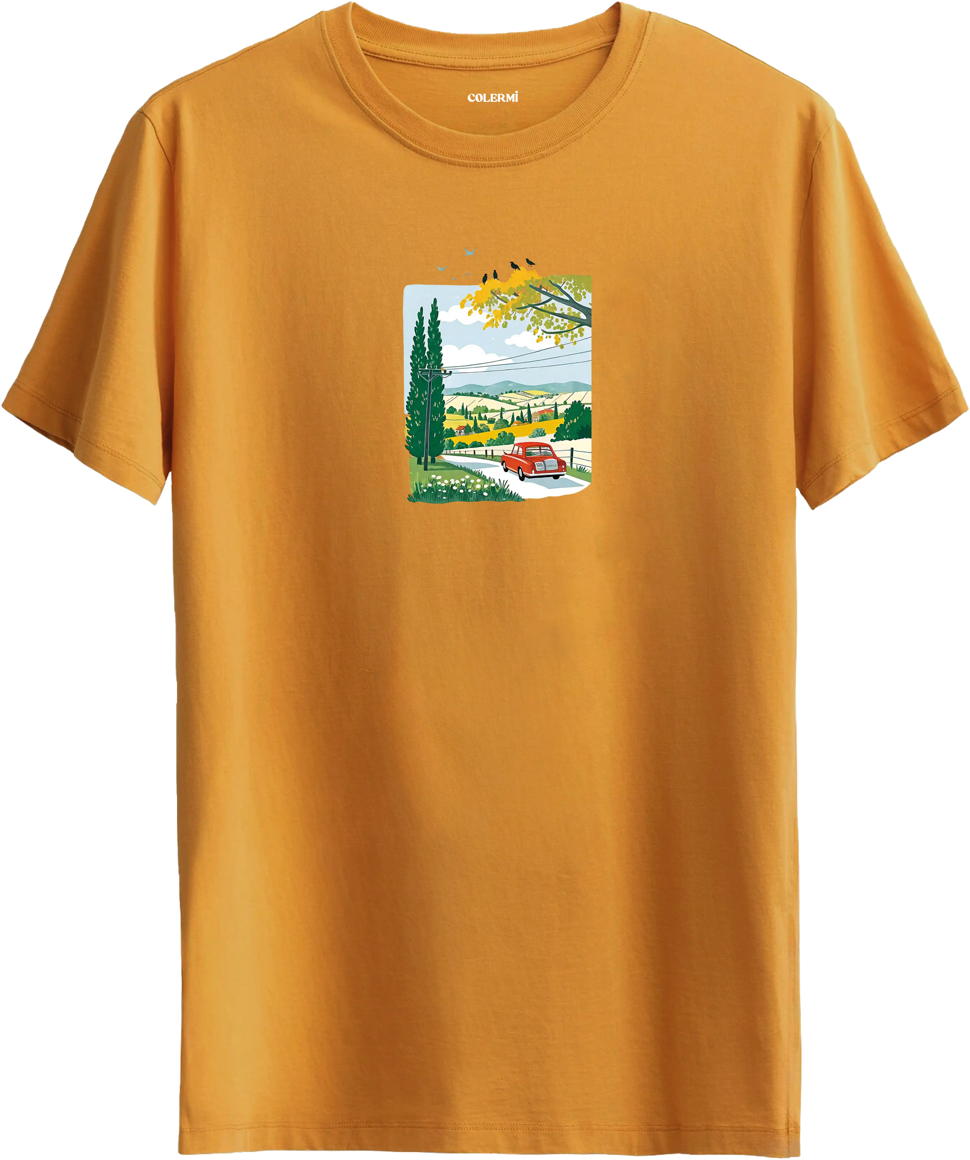 Countryside Road Trip Baskılı Tişört görsel 6 | Colermi