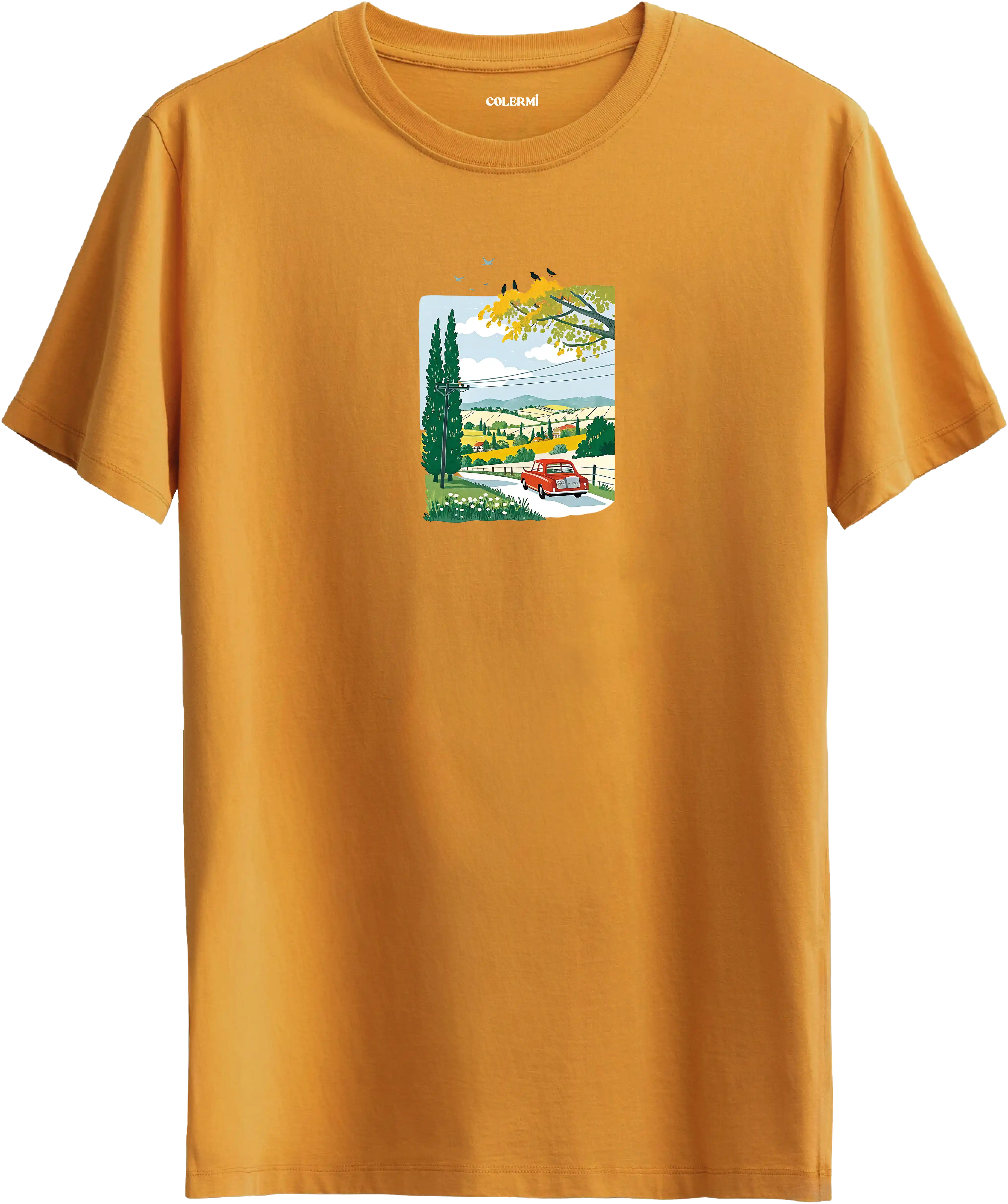 Countryside Road Trip Baskılı Tişört görsel 6 | Colermi