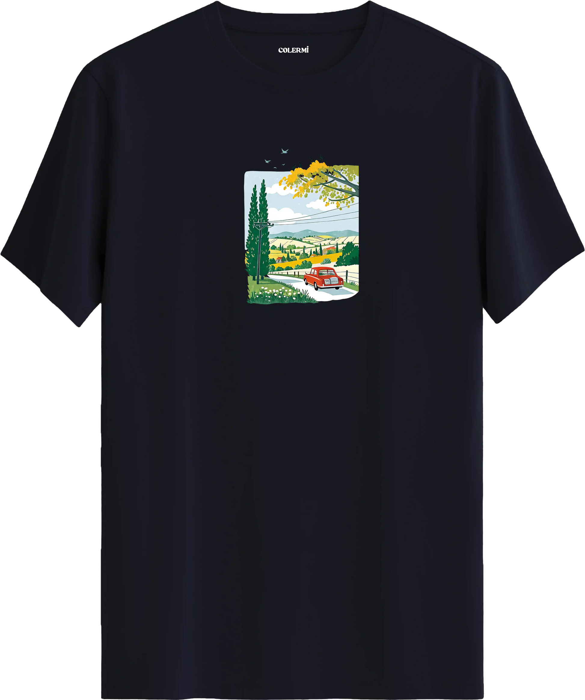 Countryside Road Trip Baskılı Tişört görsel 7 | Colermi