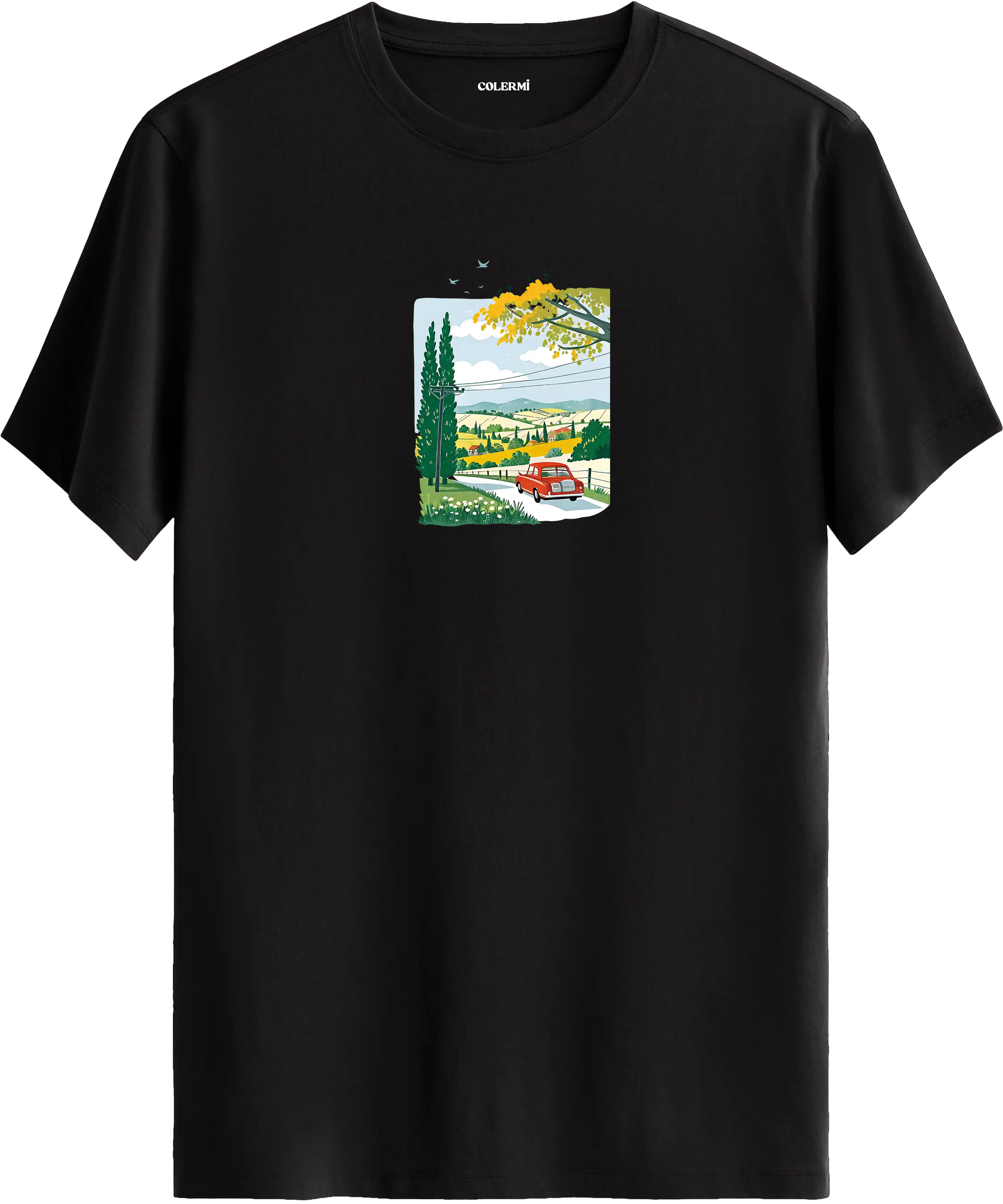 Countryside Road Trip Baskılı Tişört görsel 9 | Colermi