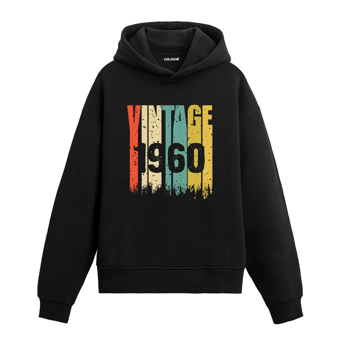 1960 doğum yılına özel retro tasarımlı Vintage Era hoodie