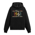 1961 doğumlu kişiler için tasarlanmış siyah klasik vintage hoodie