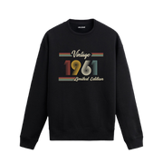 Retro tipografili 1961 Klasik Vintage Colermi sweatshirt