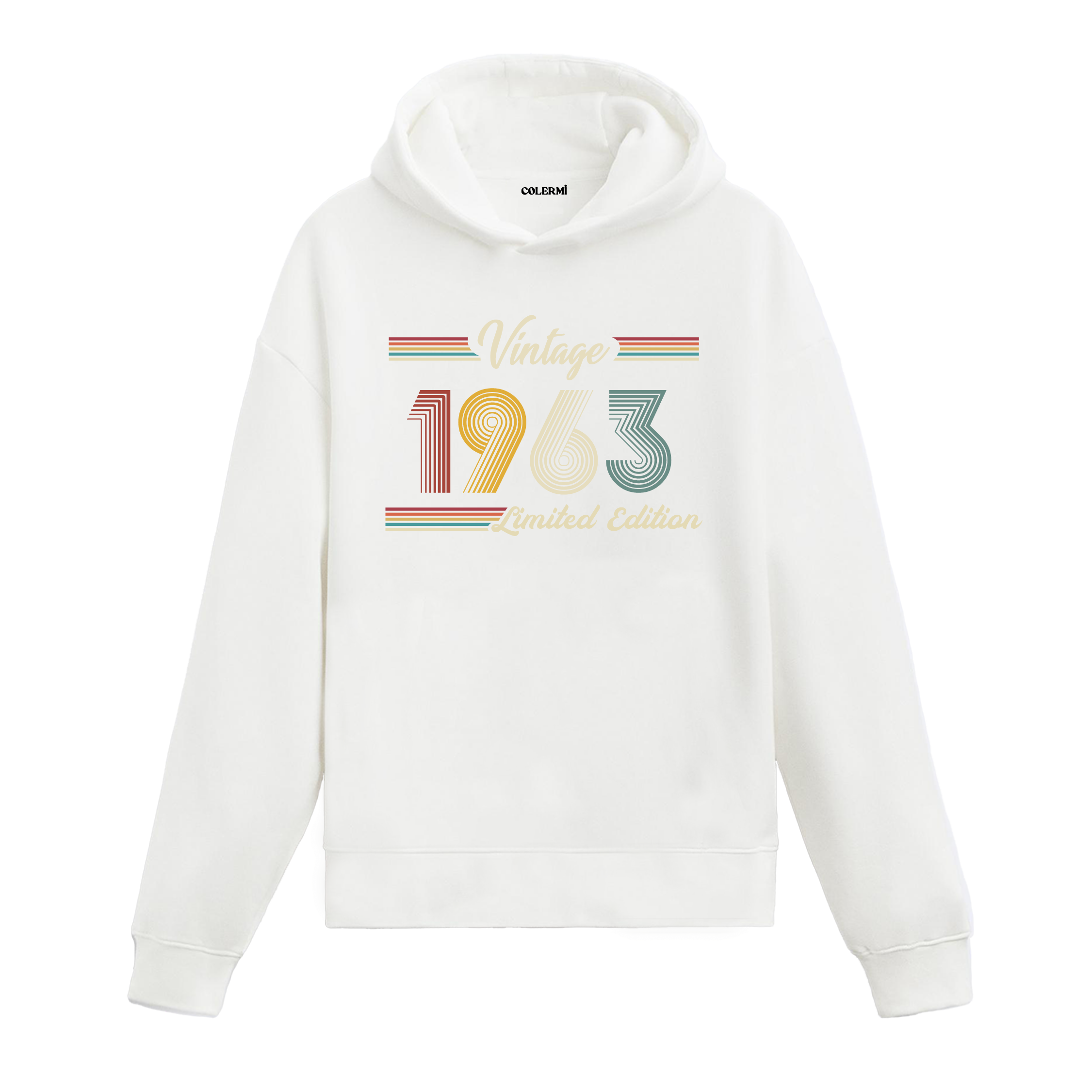 1963 doğumlu kişiler için tasarlanmış siyah klasik vintage hoodie