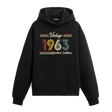 1963 doğumlu kişiler için tasarlanmış siyah klasik vintage hoodie