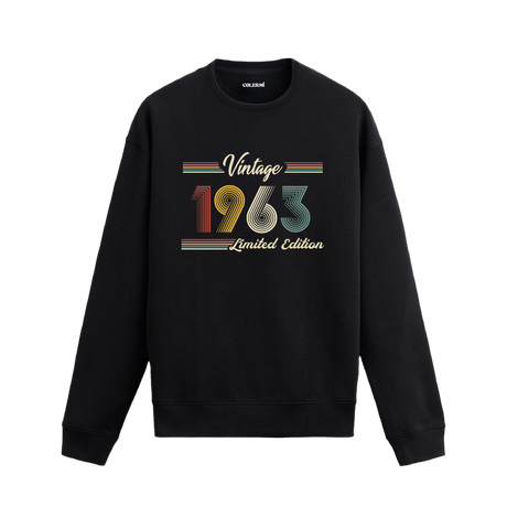 Retro tipografili 1963 Klasik Vintage Colermi sweatshirt