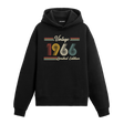 1966 doğumlu kişiler için tasarlanmış siyah klasik vintage hoodie