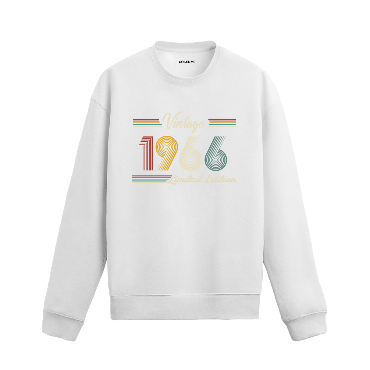 Retro tipografili 1966 Klasik Vintage Colermi sweatshirt