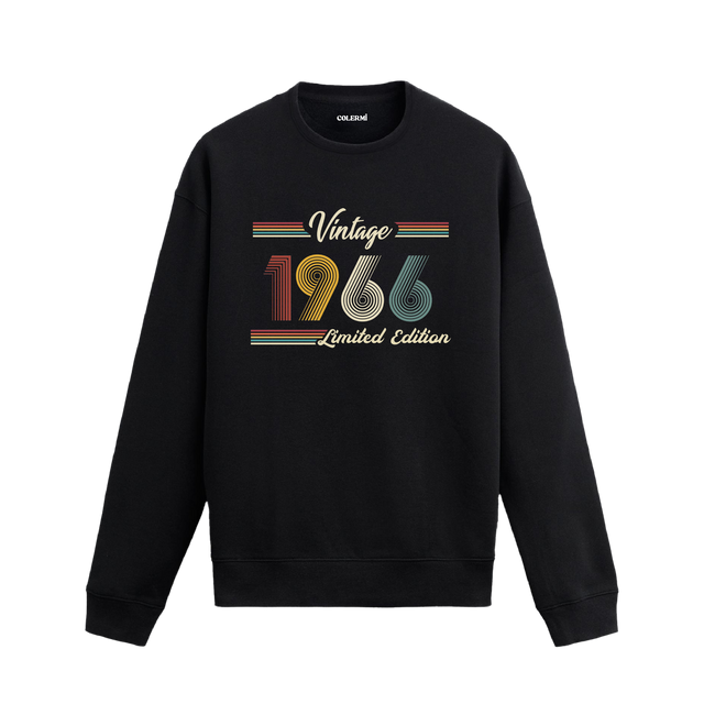 Retro tipografili 1966 Klasik Vintage Colermi sweatshirt