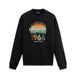 1966 yılı baskılı siyah retro vintage sweatshirt