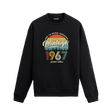 1967 yılı baskılı siyah retro vintage sweatshirt