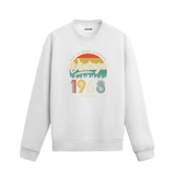 1968 yılı baskılı beyaz nostalji vintage sweatshirt