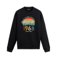 1968 yılı baskılı siyah nostalji vintage sweatshirt