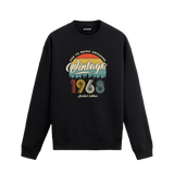 1968 yılı baskılı siyah nostalji vintage sweatshirt
