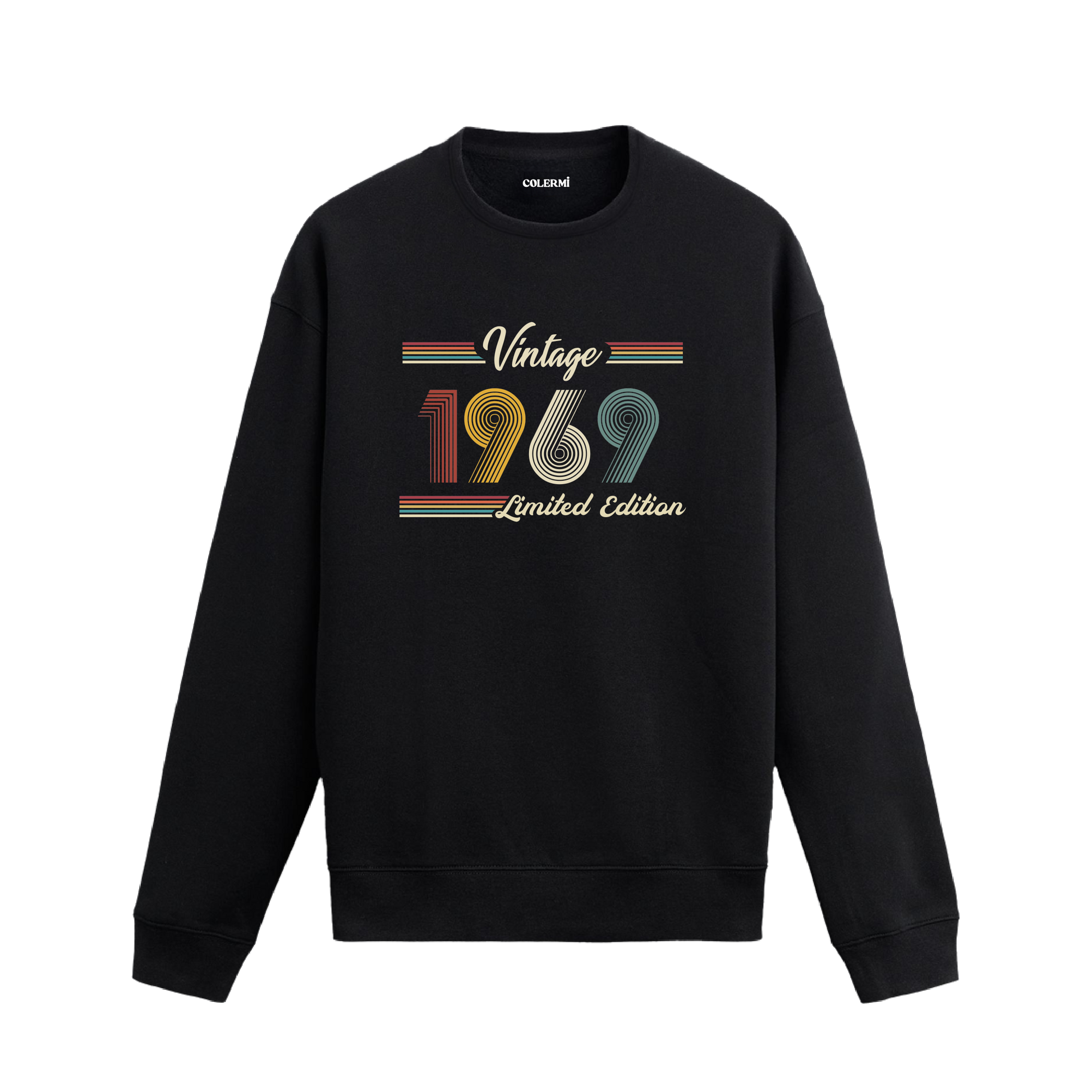 Retro tipografili 1969 Klasik Vintage Colermi sweatshirt