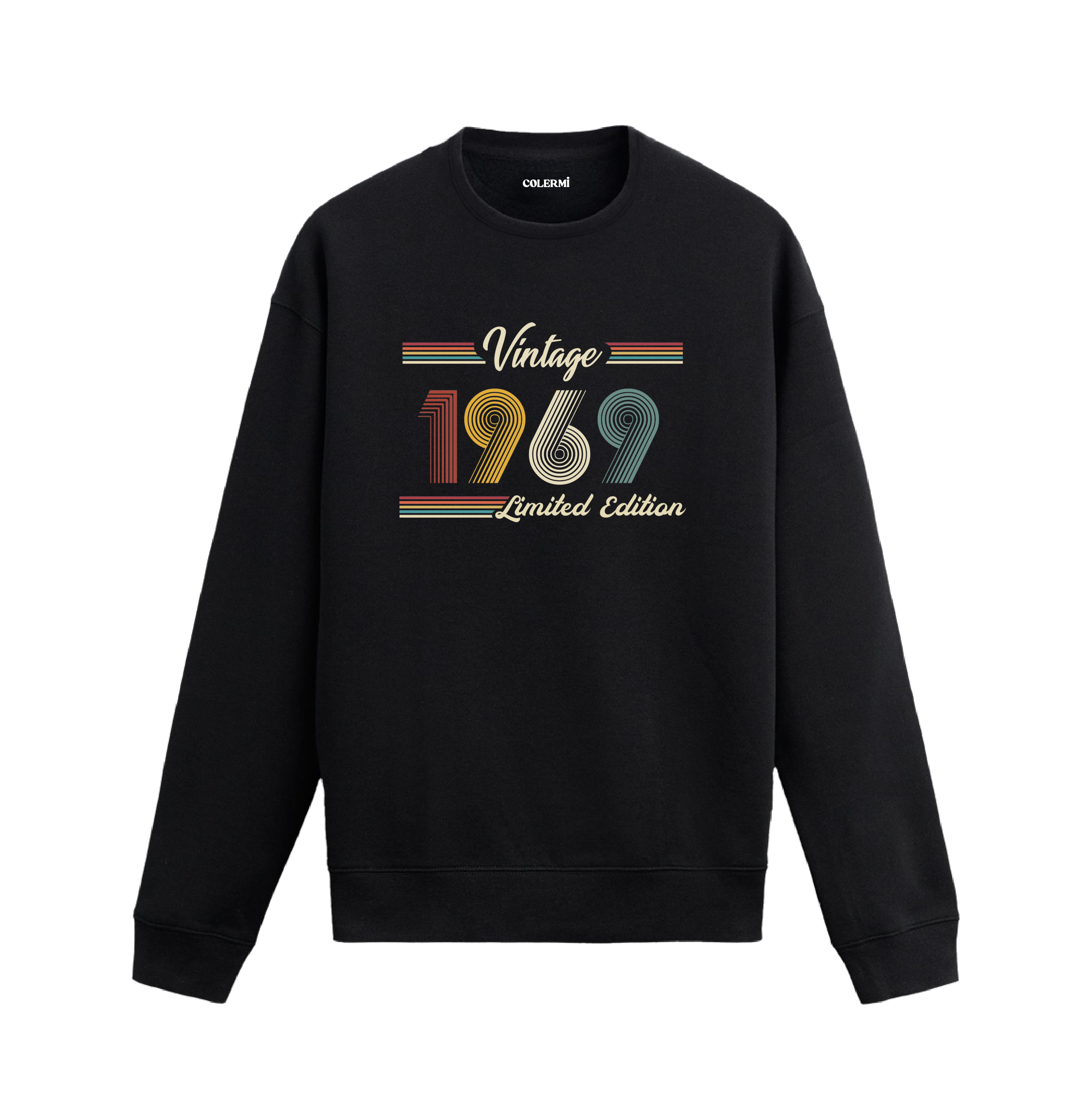 Retro tipografili 1969 Klasik Vintage Colermi sweatshirt