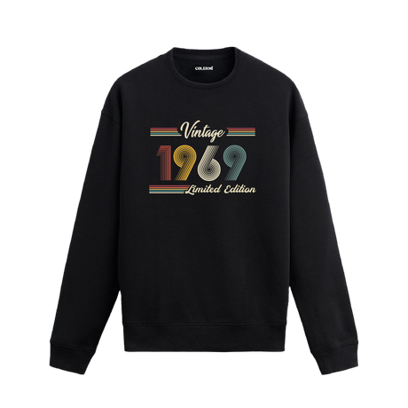 Retro tipografili 1969 Klasik Vintage Colermi sweatshirt